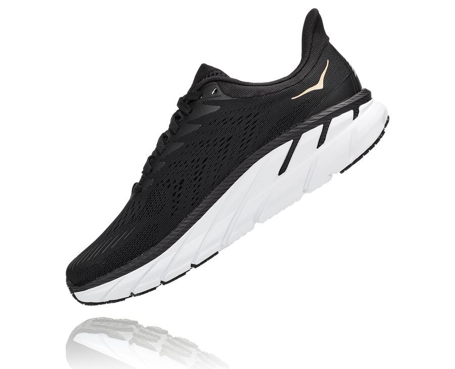 Hoka One One Tenisky Damske Čierne/Biele - Clifton 7 - 82391-AGWM